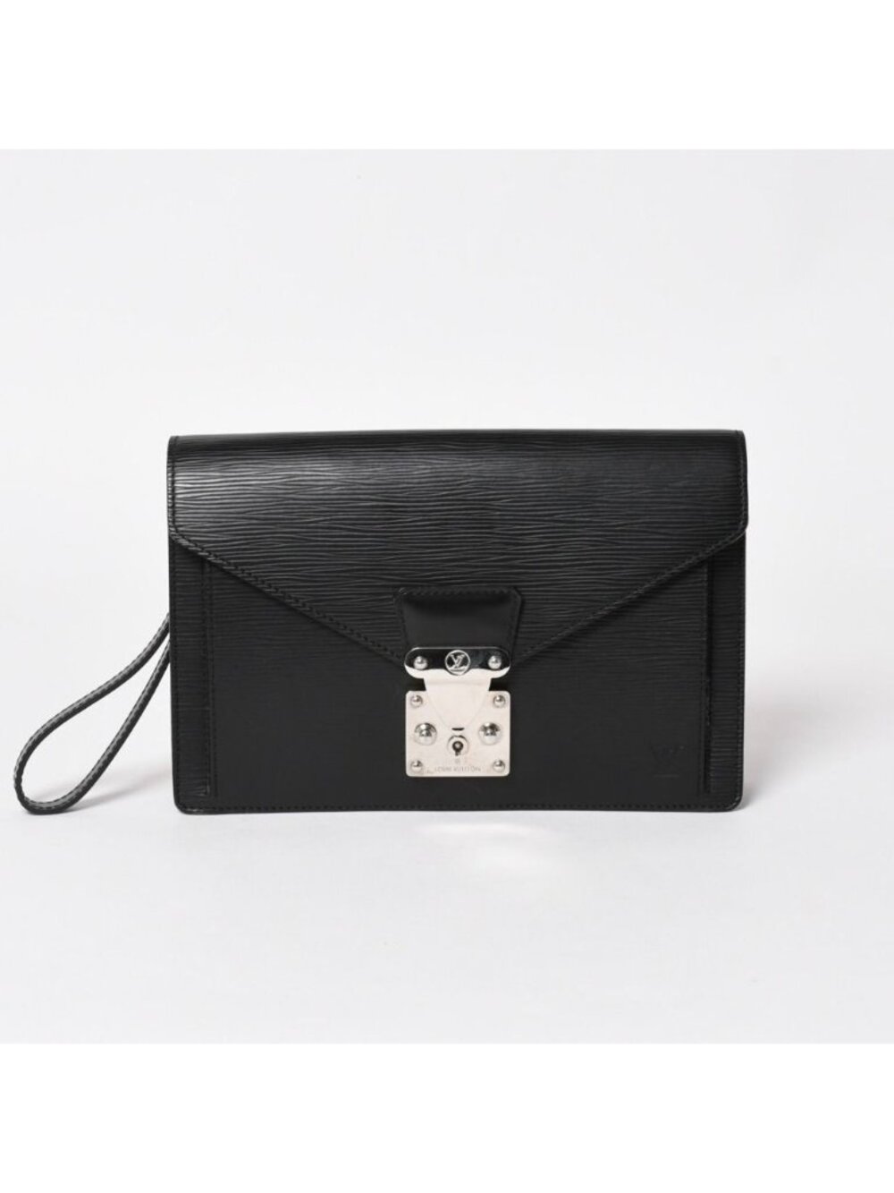 Louis Vuitton Epi Bag Black Pochette Sellier Second Bag Silver